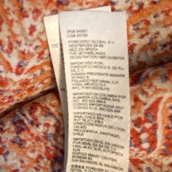 Forever 21 CoverUp/Wrap Orange Rayon Size Large - Picture 2 of 11
